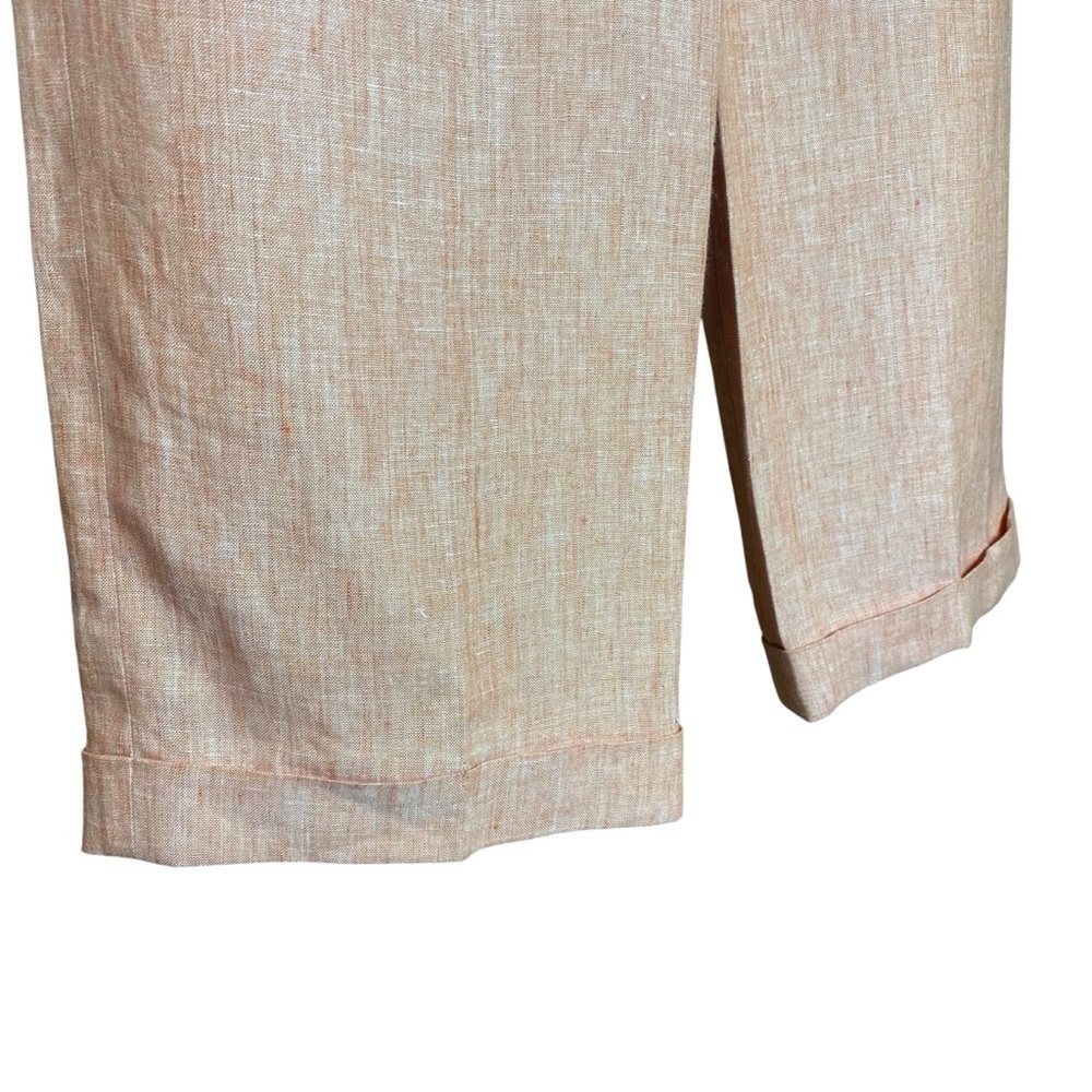 Austin Reed vintage linen lined high waist, pleated wide leg cuffed trouser SZ-4 - Picture 10 of 10